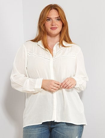 Chemise avec plastron dentelle - Kiabi