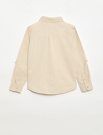 Chemise avec poche et manches retroussables