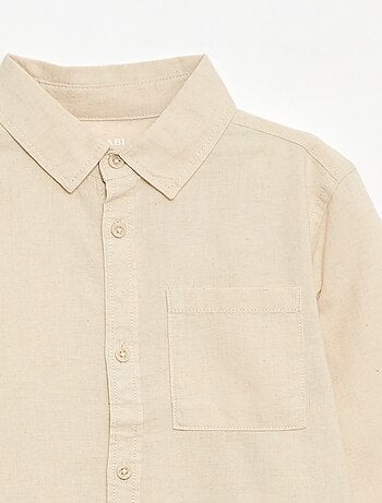 Chemise avec poche et manches retroussables