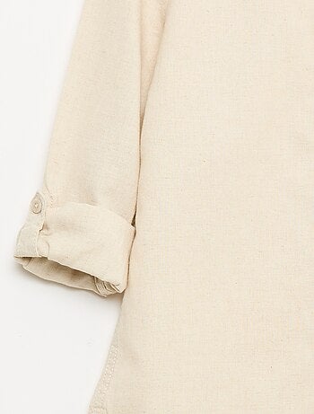 Chemise avec poche et manches retroussables