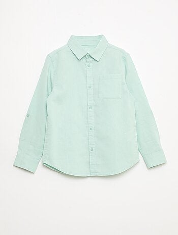 Chemise avec poche et manches retroussables