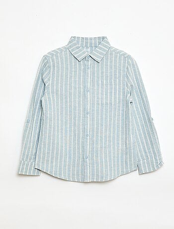 Chemise avec poche et manches retroussables