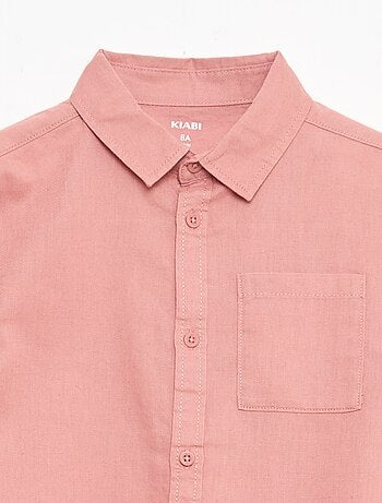 Chemise avec poche et manches retroussables