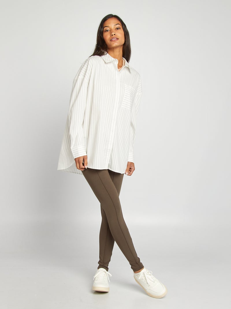 Chemise avec poche poitrine Blanc - Kiabi