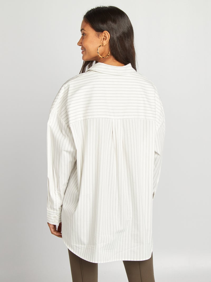 Chemise avec poche poitrine Blanc - Kiabi