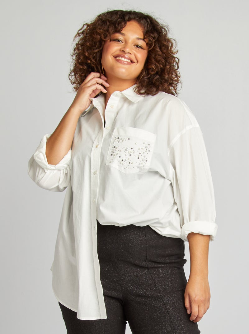 Chemise avec poches blanc - Kiabi