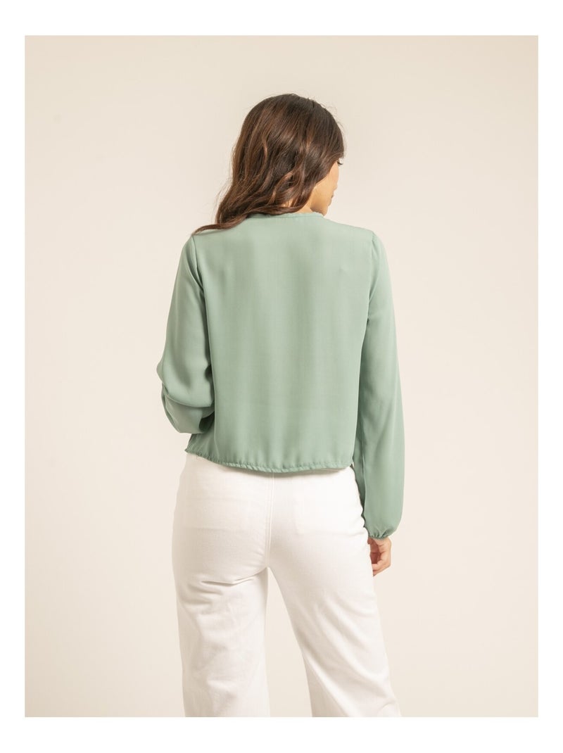 Chemise avec volant ODILE Vert pistache - Kiabi
