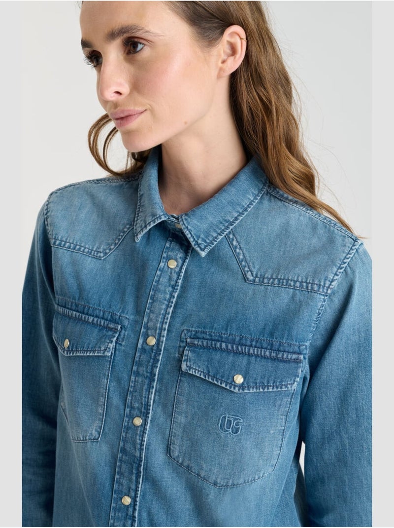 Chemise BARBARA en jeans 'Le Temps Des Cerises' Bleu - Kiabi