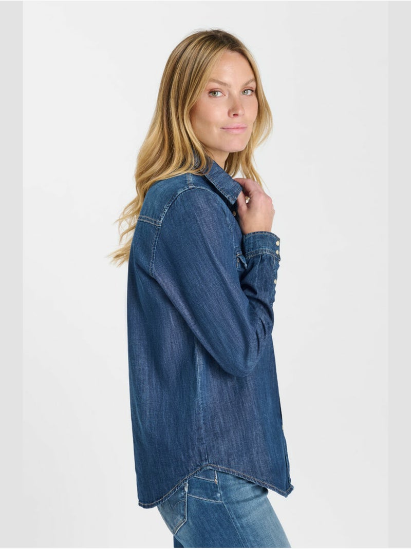 Chemise barbo en jeans 'le temps des cerises' Bleu - Kiabi
