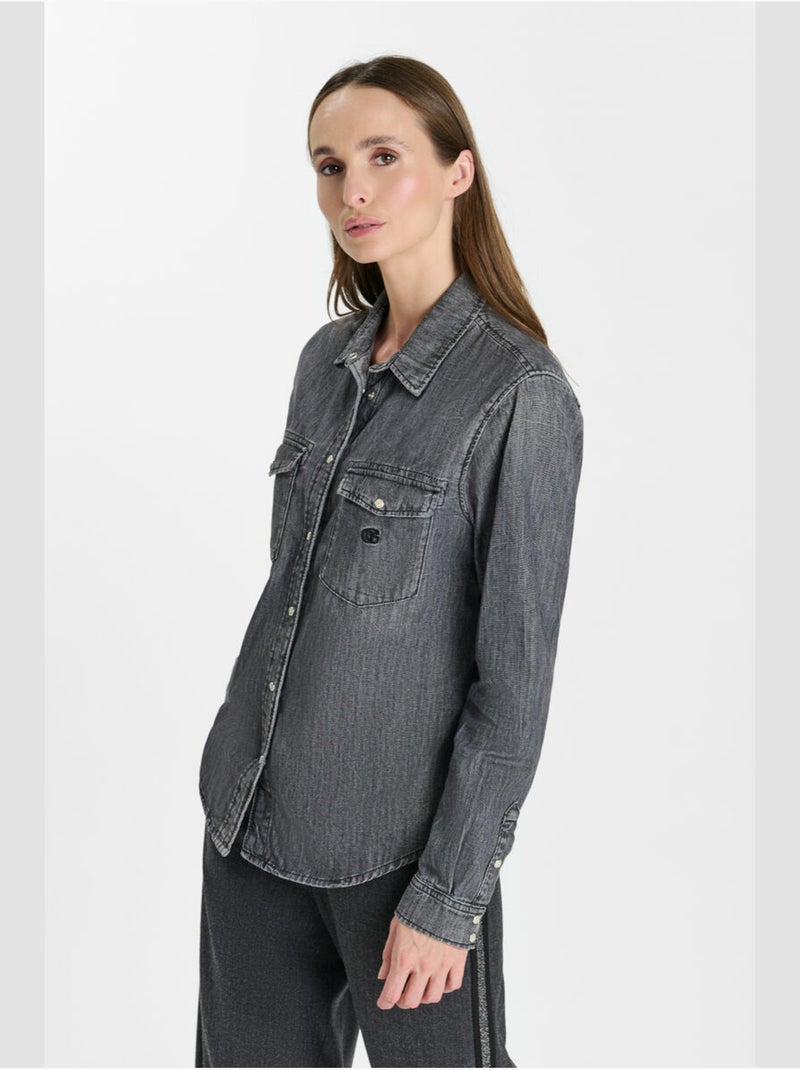 Chemise barbo en jeans 'le temps des cerises' Gris - Kiabi