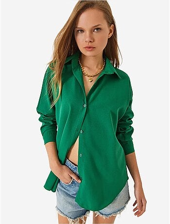 Chemise basique à manches longues et fermeture boutonnée bianco lucci