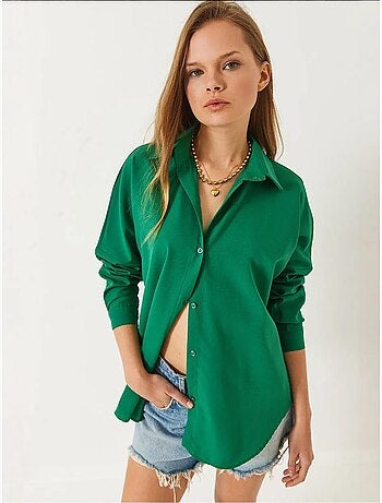 Chemise basique à manches longues et fermeture boutonnée bianco lucci