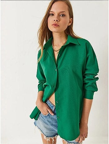 Chemise basique à manches longues et fermeture boutonnée bianco lucci