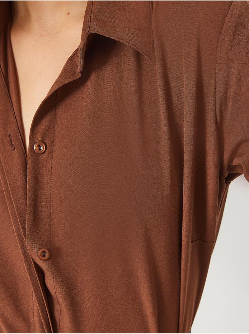 Chemise basique coupe régulière bianco lucci Marron chocolat - Kiabi