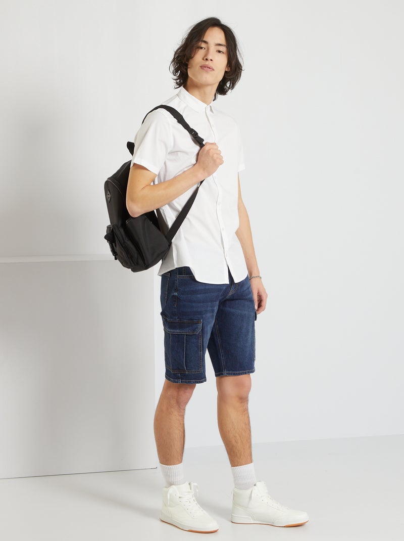 Chemise basique en coton blanc - Kiabi