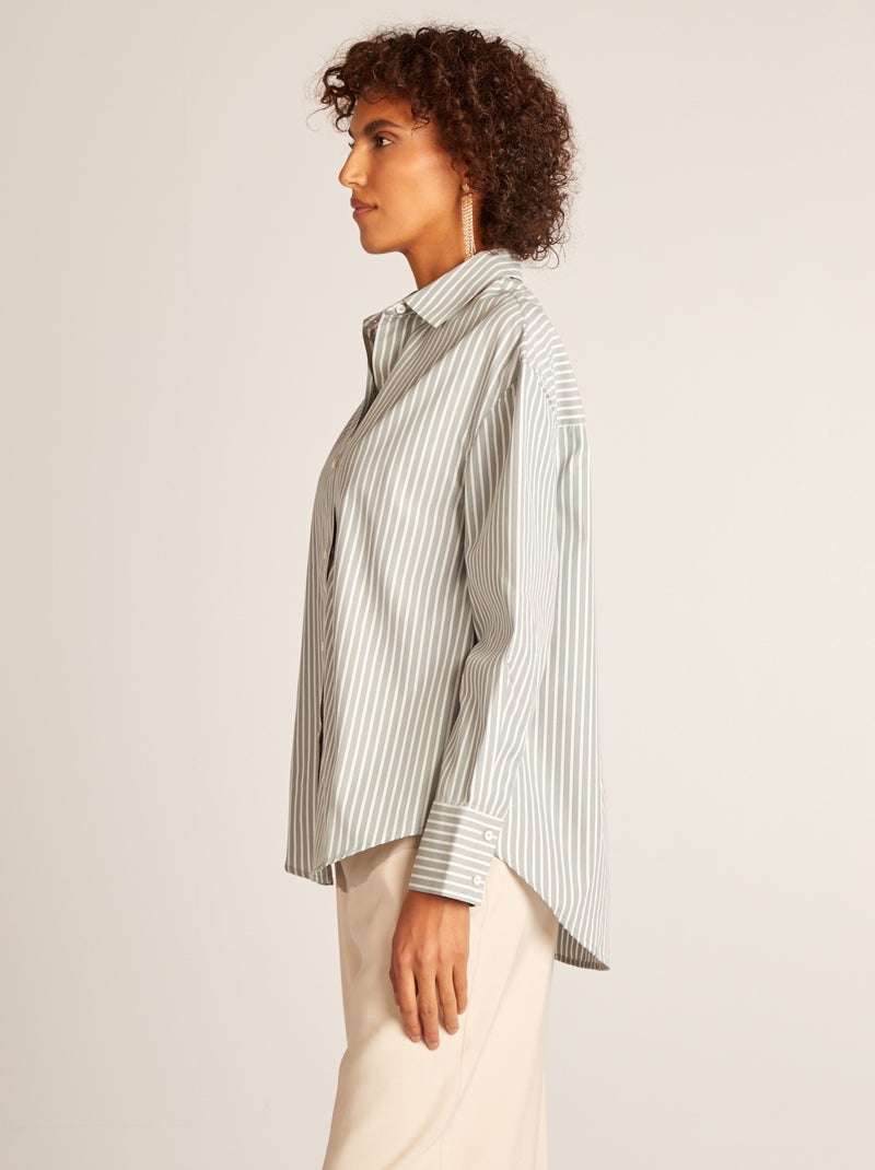 Chemise basique en popeline BLEU - Kiabi