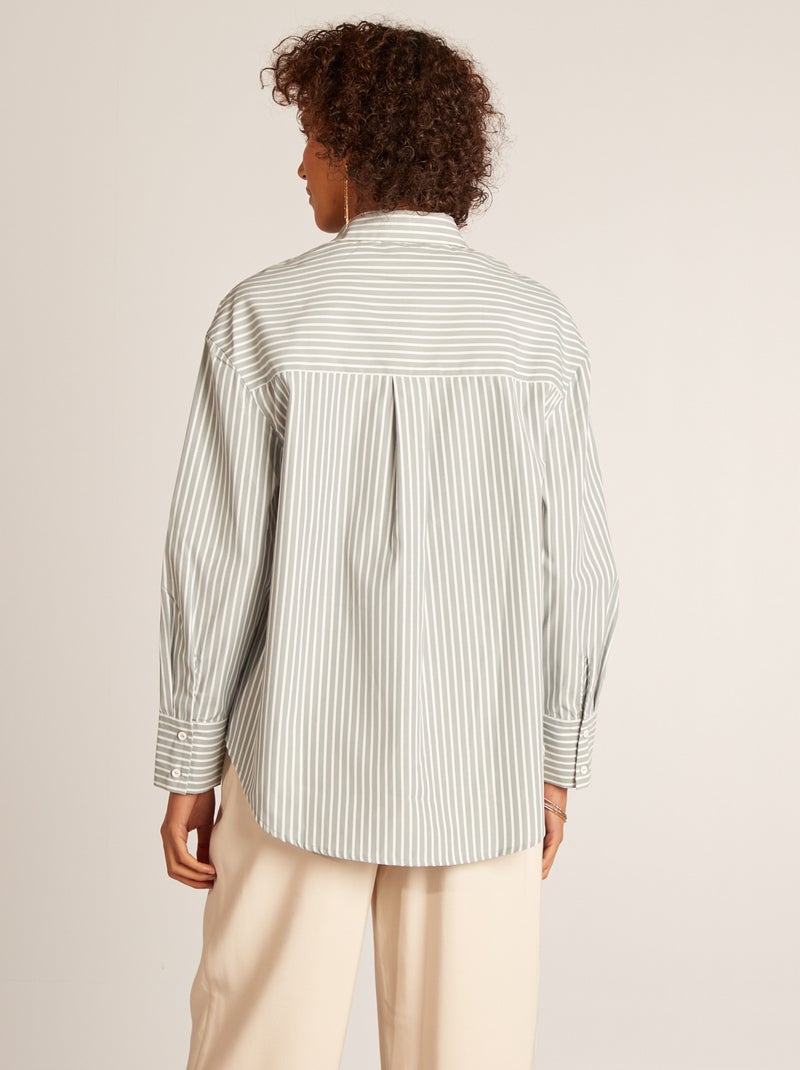 Chemise basique en popeline BLEU - Kiabi