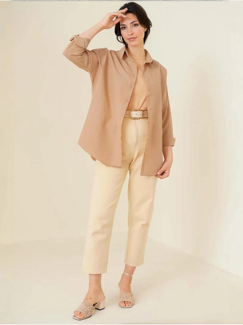 Chemise basique oversize bdart Grège - Kiabi