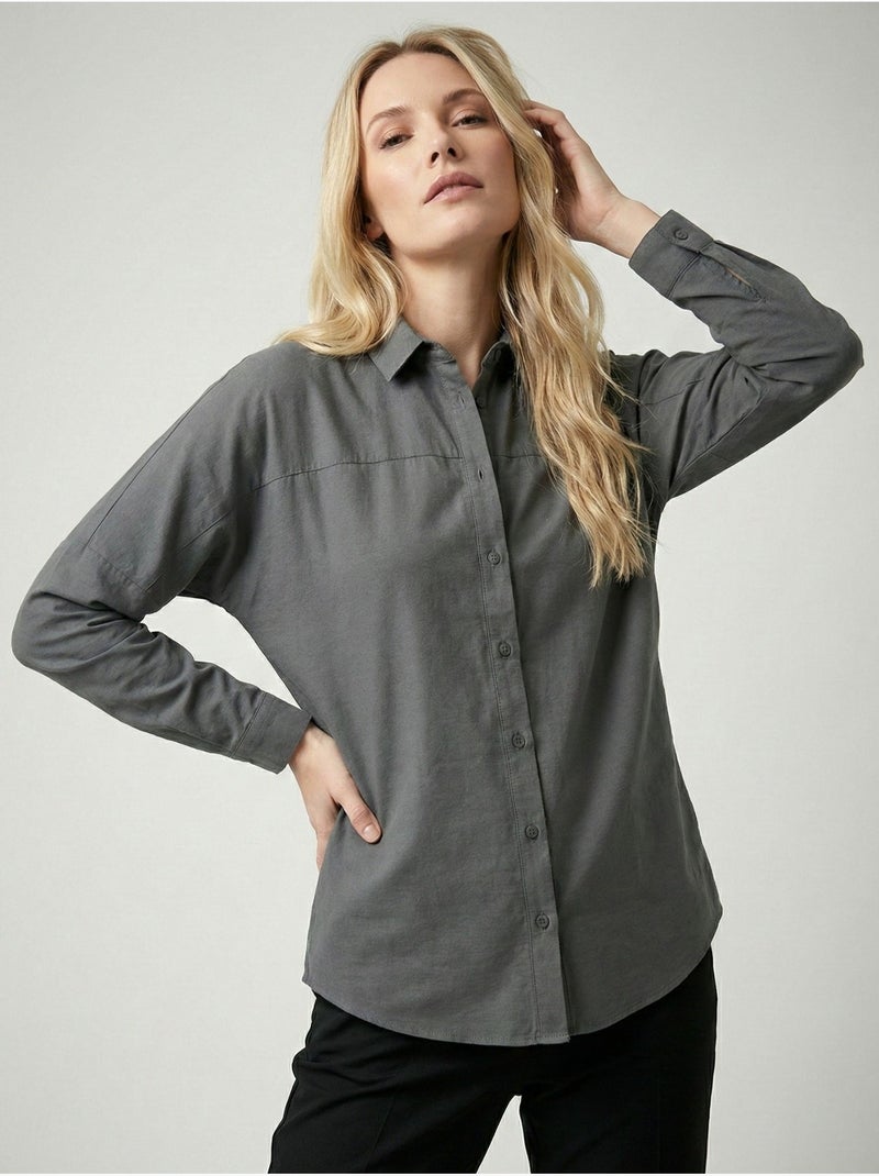 Chemise basique oversize bdart Gris Noir - Kiabi