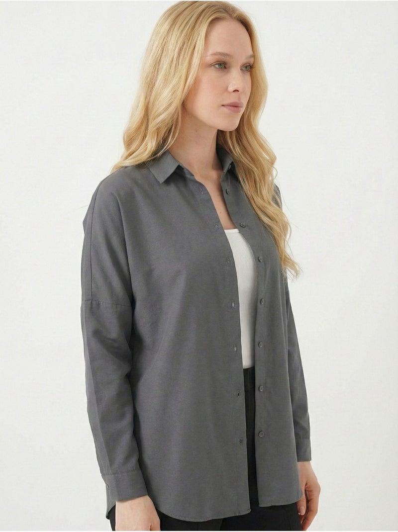 Chemise basique oversize bdart Gris Noir - Kiabi