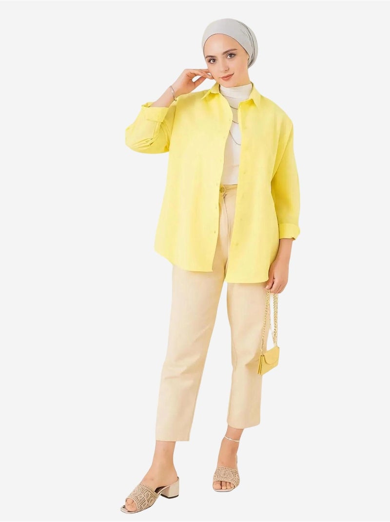 Chemise basique oversize bdart Jaune citron - Kiabi