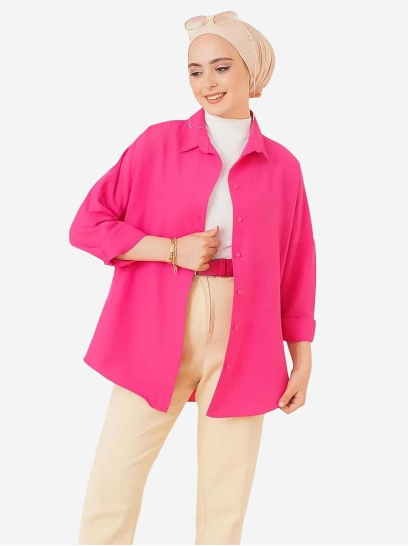 Chemise basique oversize bdart Rose fluo/Solinotes - Kiabi