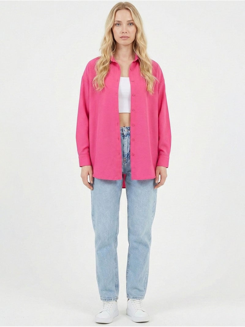 Chemise basique oversize bdart Rose fluo/Solinotes - Kiabi
