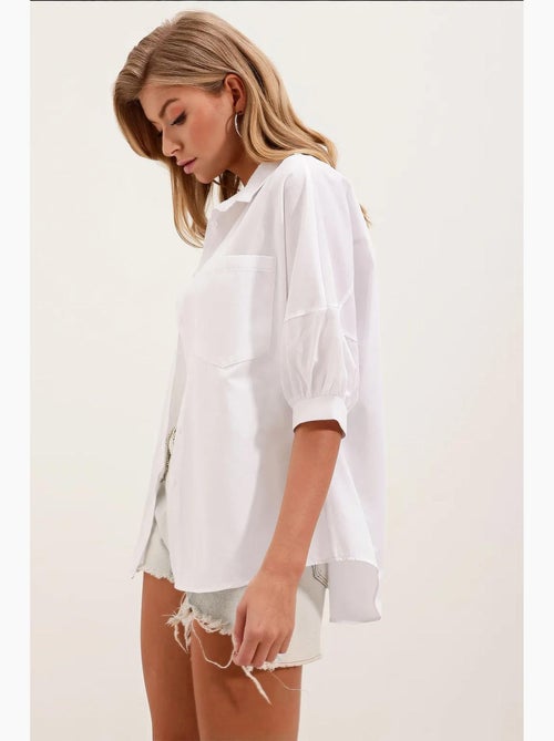 Chemise basique surdimensionnée à manches courtes bdart - Kiabi Chemise basique surdimensionnée à manches courtes bdart - Kiabi