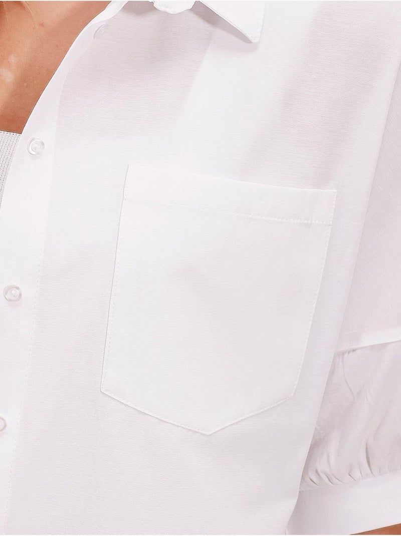 Chemise basique surdimensionnée à manches courtes bdart Blanc - Kiabi