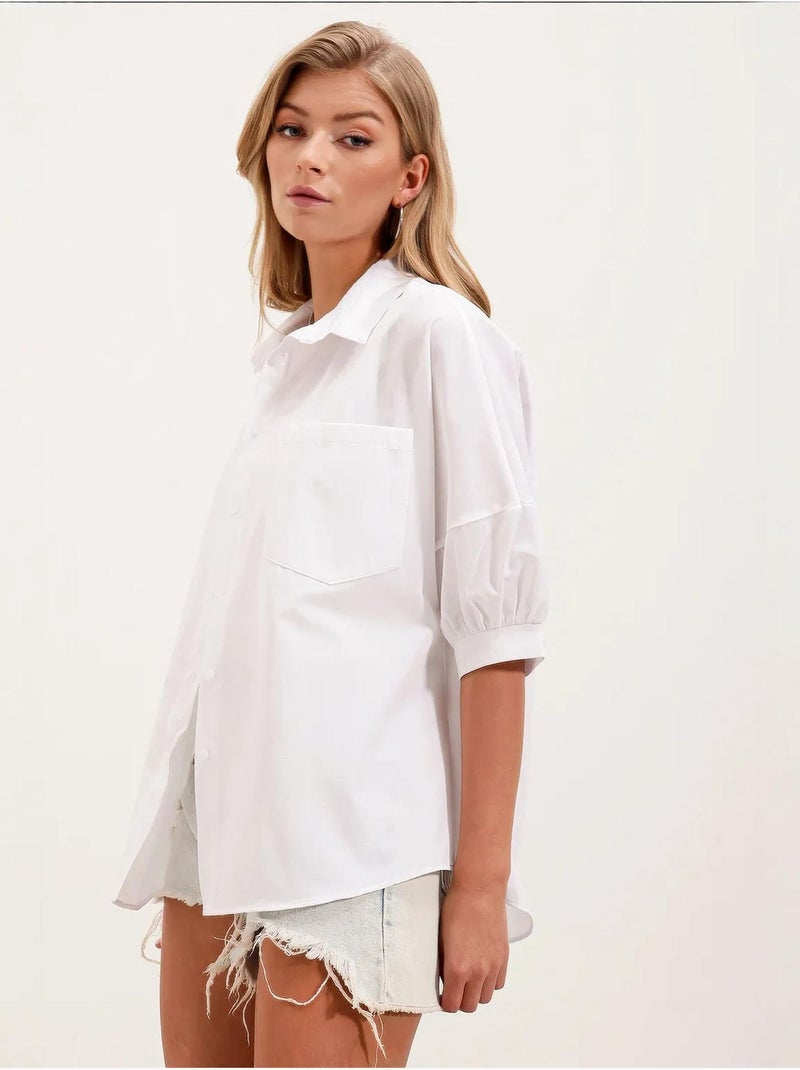 Chemise basique surdimensionnée à manches courtes bdart Blanc - Kiabi