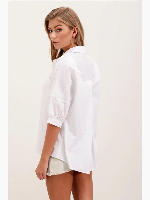 Chemise basique surdimensionnée à manches courtes bdart - Kiabi Chemise basique surdimensionnée à manches courtes bdart - Kiabi