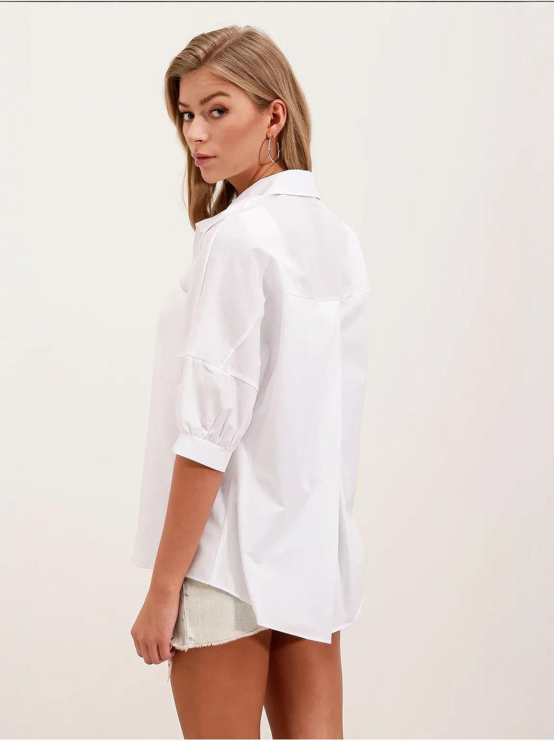 Chemise basique surdimensionnée à manches courtes bdart Blanc - Kiabi