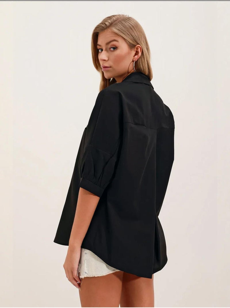 Chemise basique surdimensionnée à manches courtes bdart Noir - Kiabi