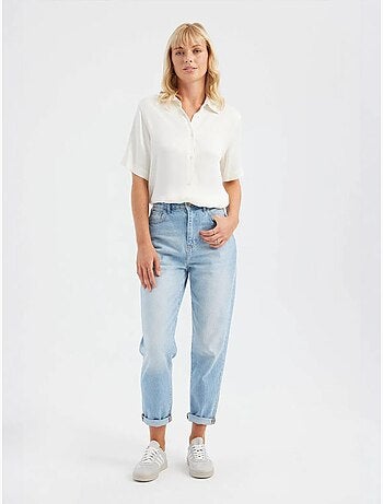 Chemise basique unie à manches courtes