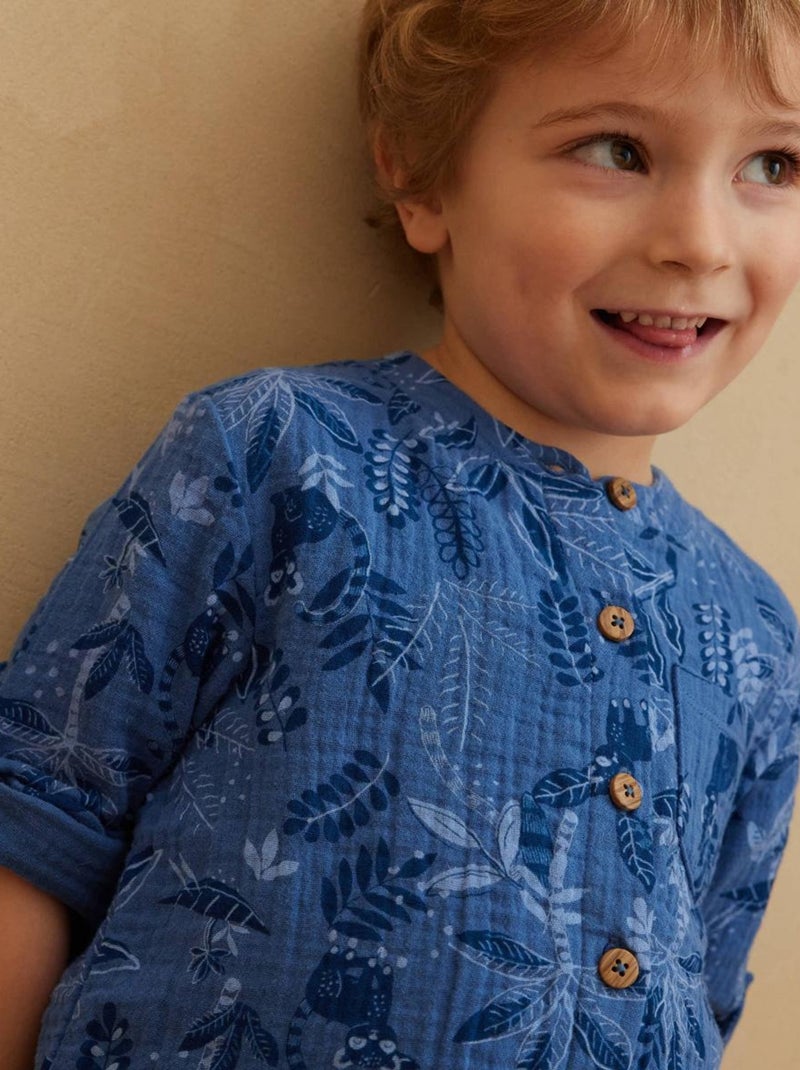 Chemise bébé en gaze de coton Gamboa Bleu - Kiabi