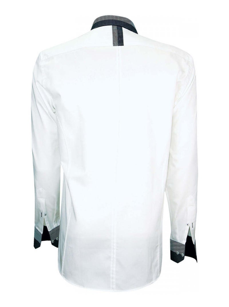Chemise bi-matiere YORK Blanc - Kiabi