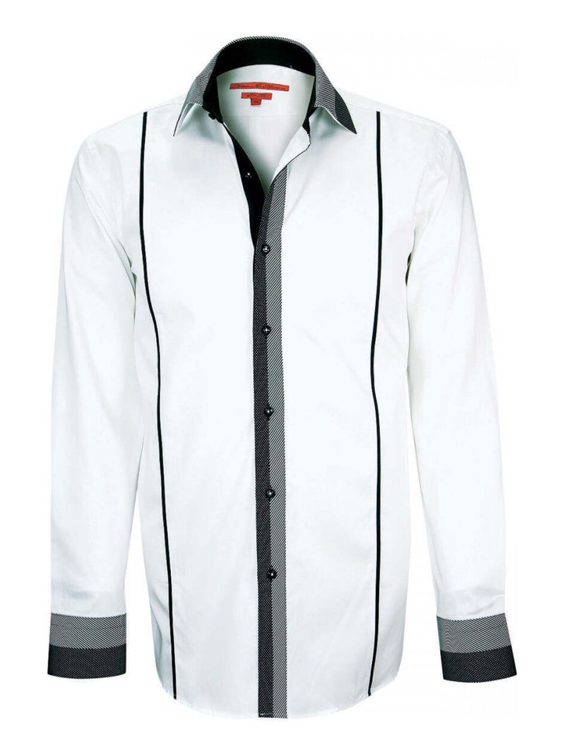 Chemise bi-matiere YORK Blanc - Kiabi
