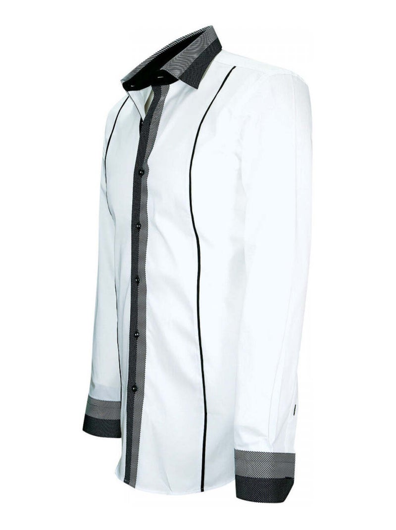 Chemise bi-matiere YORK Blanc - Kiabi