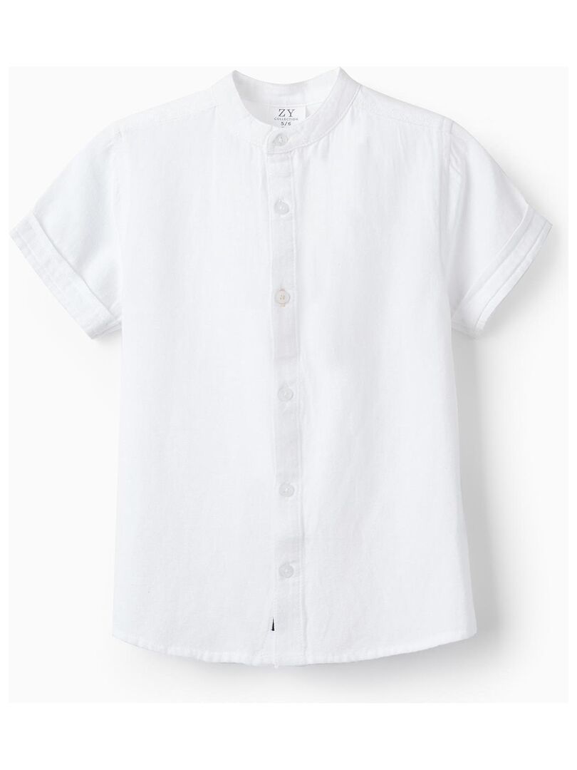 Chemise blanche a manches courtes pour garcon en melange de viscose manches courtes MATISSE