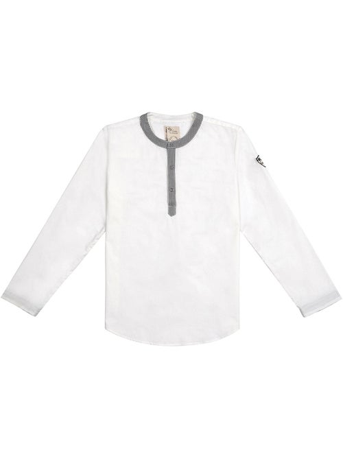 Chemise Blanche Col Mao pour Garçon  RIMBAUD - 'LA FAUTE A VOLTAIRE' - Kiabi