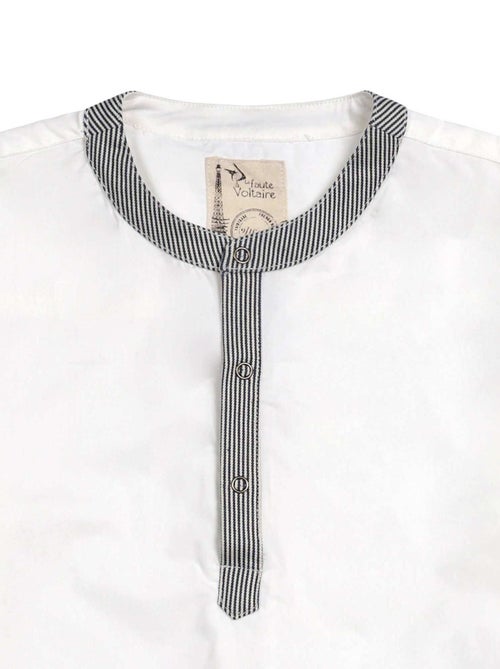 Chemise Blanche Col Mao pour Garçon  RIMBAUD - 'LA FAUTE A VOLTAIRE' - Kiabi