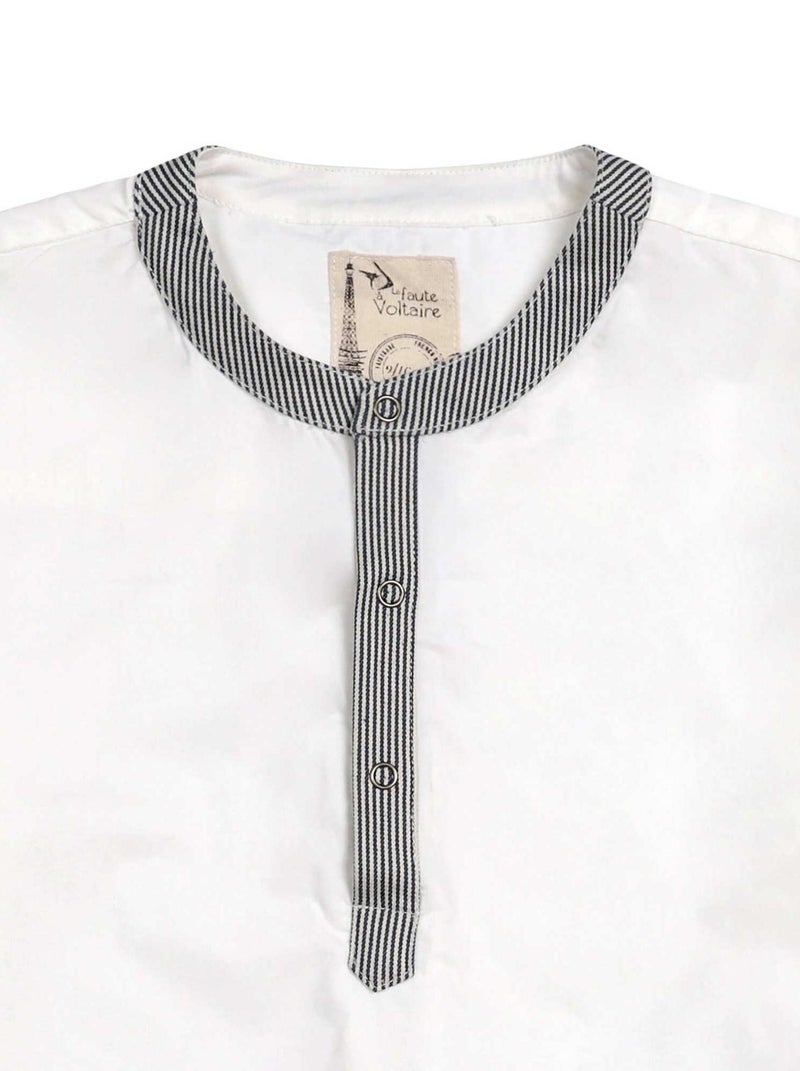 Chemise Blanche Col Mao pour Garçon  RIMBAUD - 'LA FAUTE A VOLTAIRE' Blanc - Kiabi