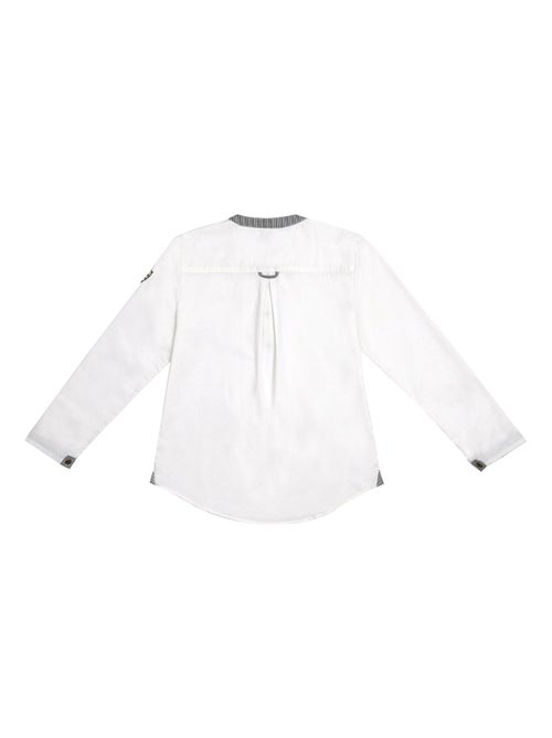 Chemise Blanche Col Mao pour Garçon  RIMBAUD - 'LA FAUTE A VOLTAIRE' - Kiabi