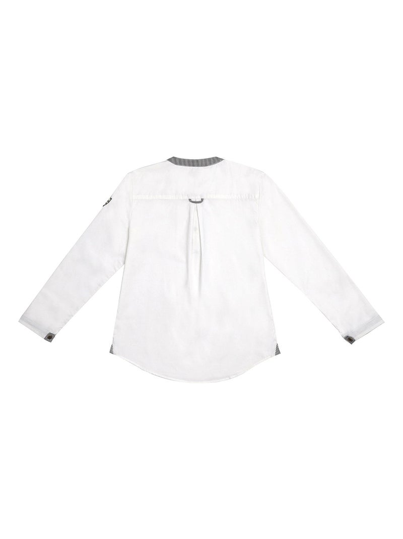 Chemise Blanche Col Mao pour Garçon  RIMBAUD - 'LA FAUTE A VOLTAIRE' Blanc - Kiabi