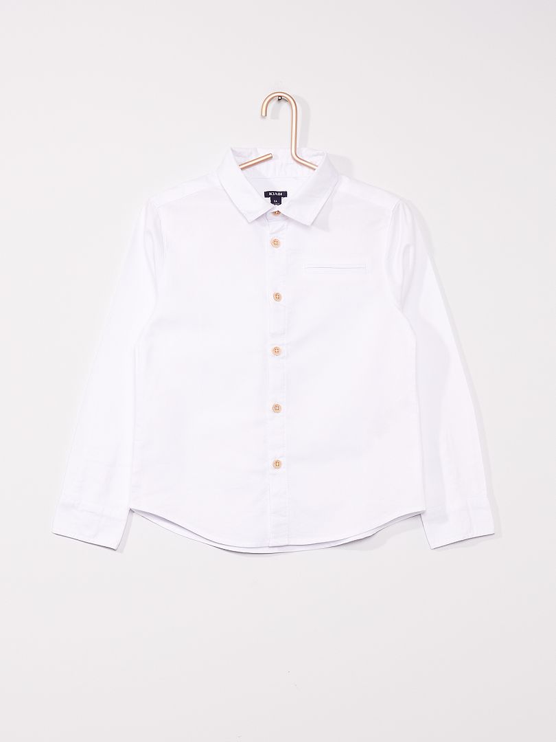 Chemise blanche coton oxford blanc - Kiabi