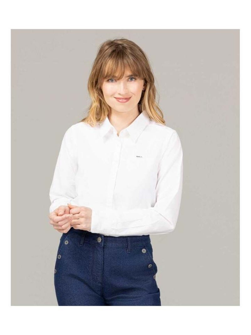 Chemise blanche en popeline Femme Blanc - Kiabi
