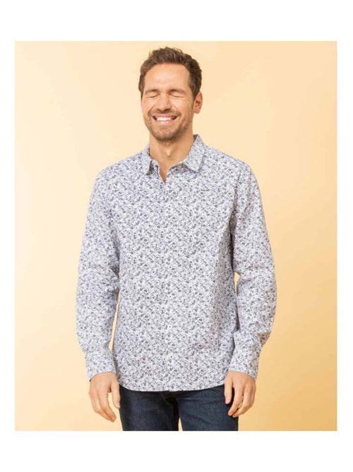 Chemise blanche Homme imprimé gris - Kiabi