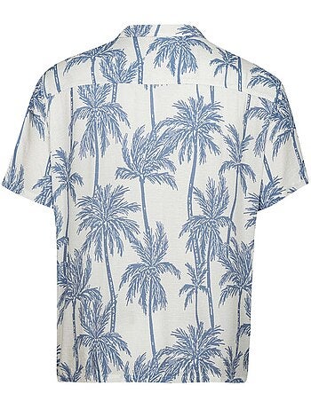 Chemise blanche imprimée avec une coupe droite et un col à revers