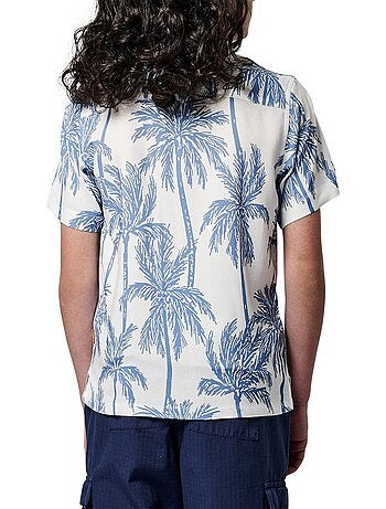 Chemise blanche imprimée avec une coupe droite et un col à revers