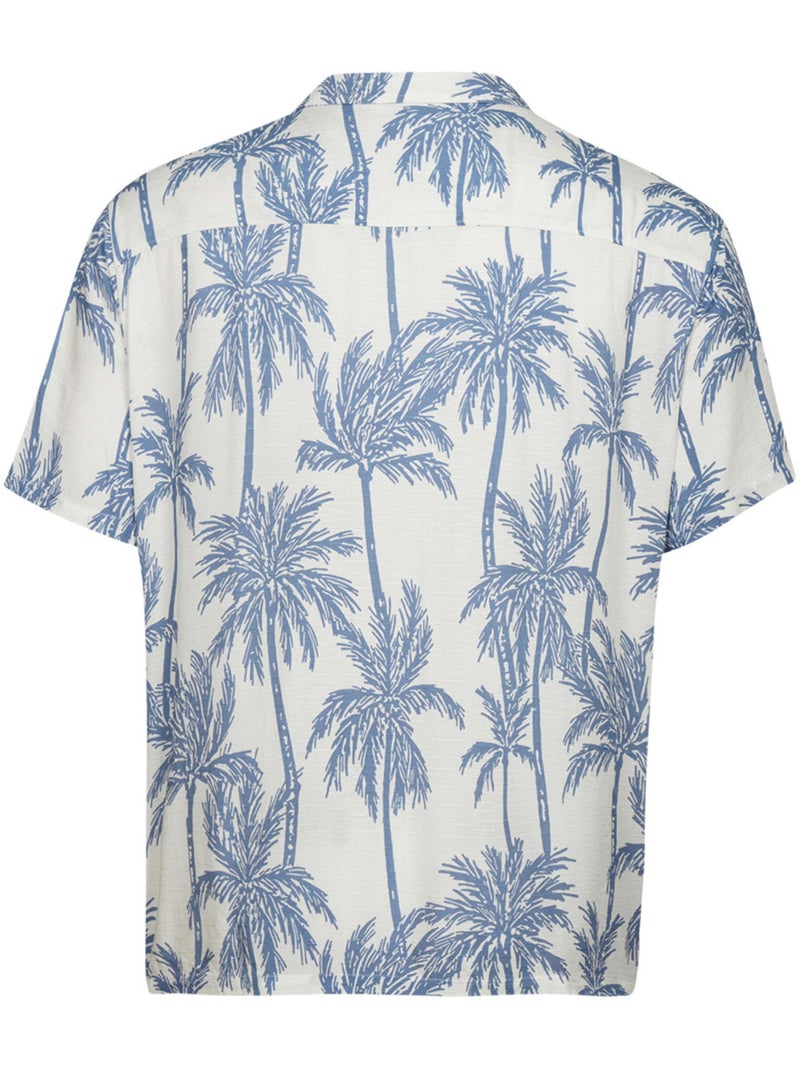 Chemise blanche imprimée avec une coupe droite et un col à revers Blanc - Kiabi